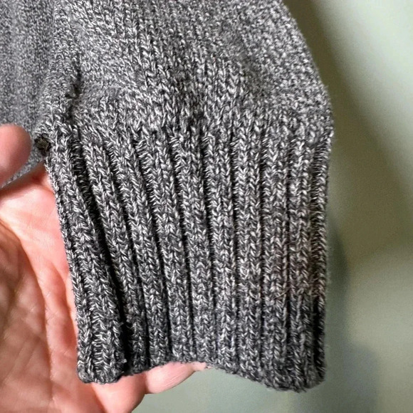 Zara Mens Crew Neck Sweater L Long Sleeve Gray Heathered Stretch Medium Weight‎ - Picture 4 of 5